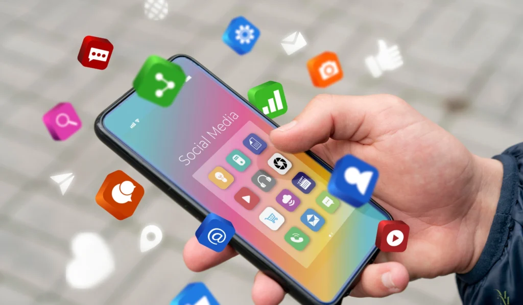 Team delivering social media marketing services across digital platforms