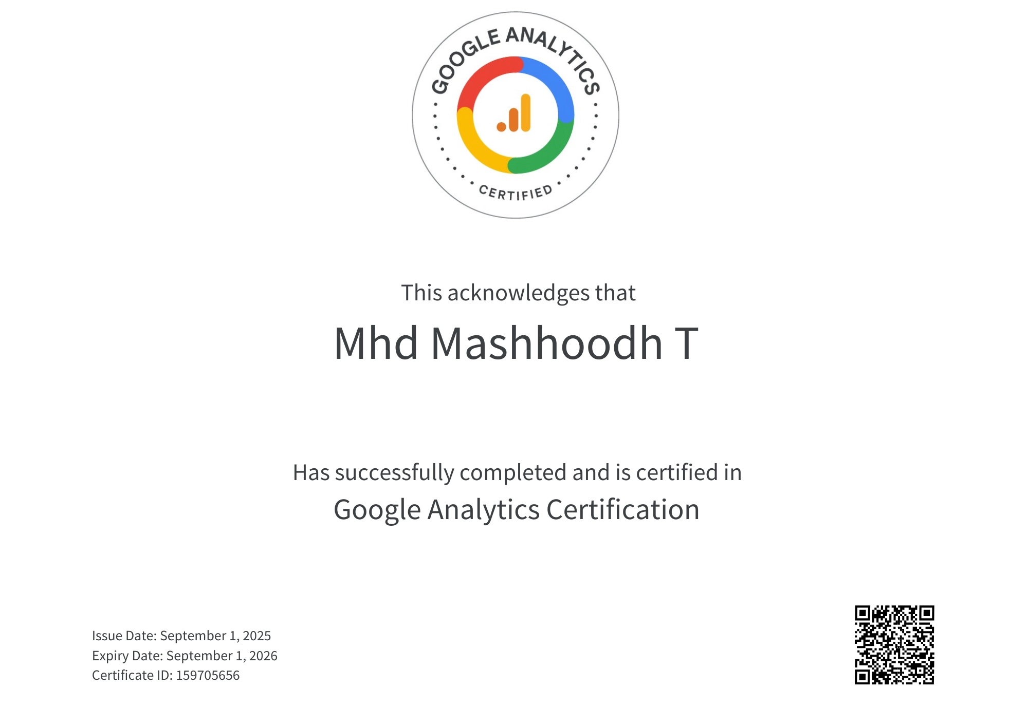 Certified SEO Specialist award recognition